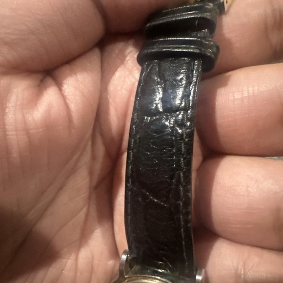 Working VTG Seiko Calendar 5Y23-6A19 Two Tone Dial 33mm Mens Watch Quartz Black - Picture 8 of 12